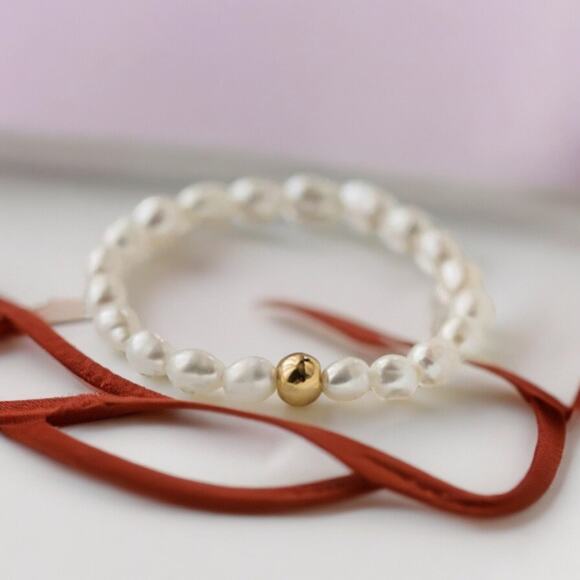 NEW freshwater pearl beaded beachy Boho style ring jewelry size 8 B25A - Picture 1 of 3